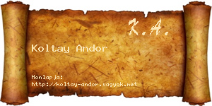 Koltay Andor névjegykártya